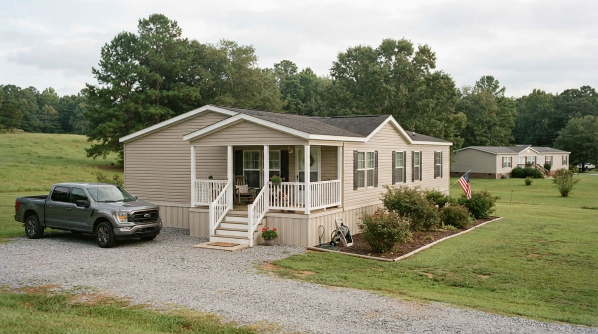 Manufactured home setup on North Carolina land
