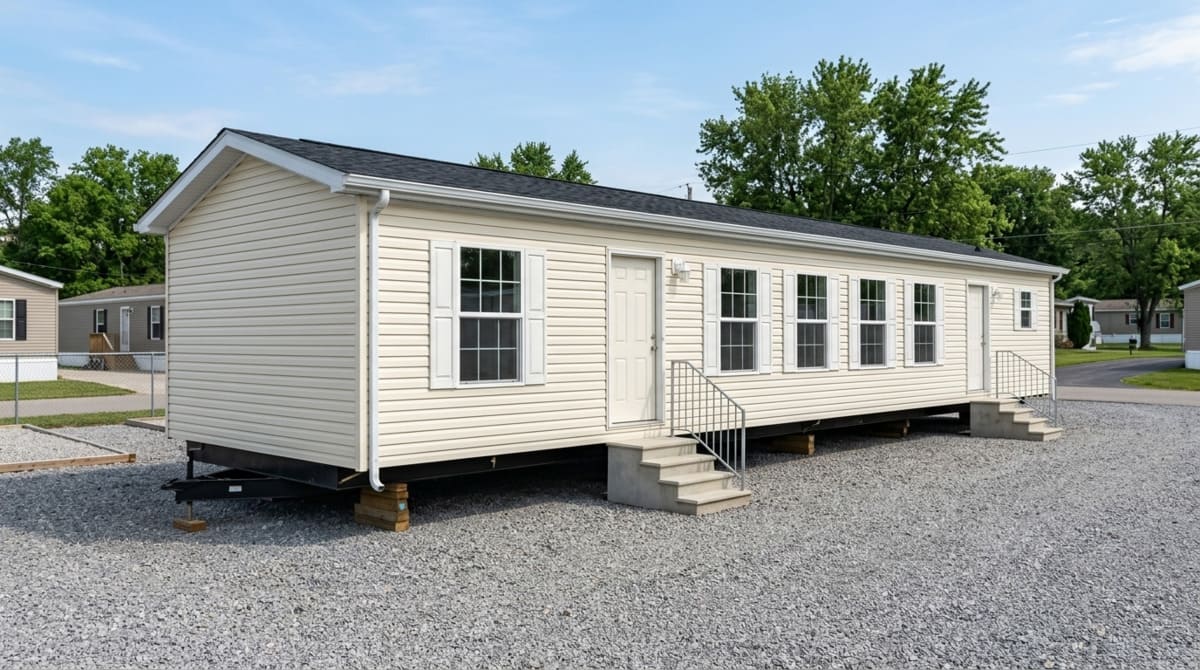 New single wide mobile home parked NC
